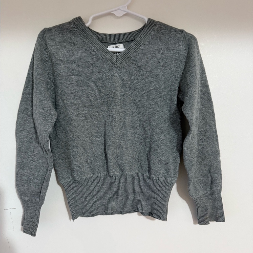 H&M Gray Knit V-Neck Top
